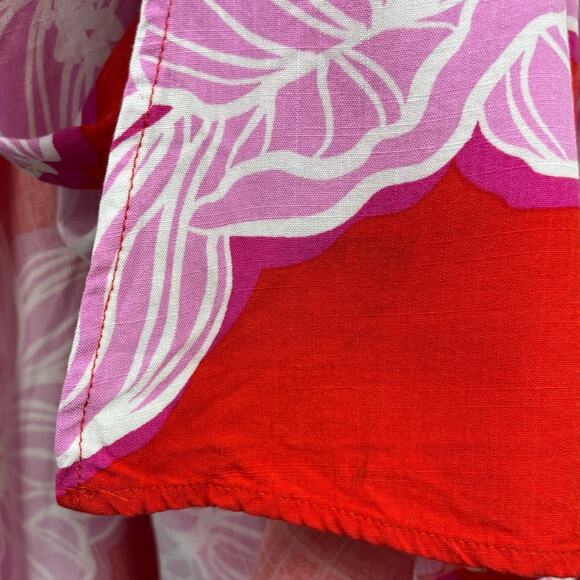 Petal & Pup Sybel Midi Dress Size Medium in Red Pink Floral - Picture 12 of 16